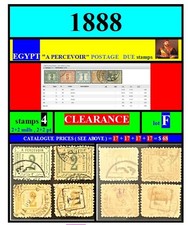 EGYPT-stamps-1888-set F-a PERCEVOIR postage due-4 stamps ( 2+2 & 2+2)-CLEARANCE