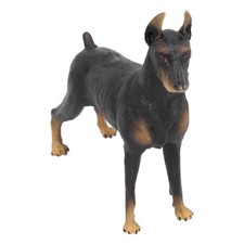 Black Doberman Model Toys Cute Simulation Animal Figurine Children Early