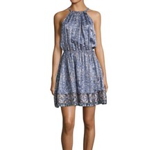 $318 NWT Joie MAKANA D Metallic Silk Blend Hyacinth Sleeveless Dress sz S