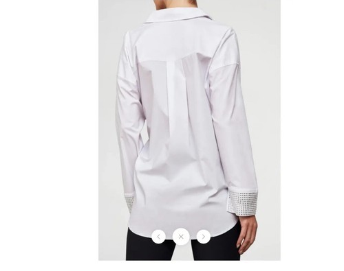 Carbon38 Womens M medium Long Sleeve button up white Oversized Shirt - Picture 4 of 4