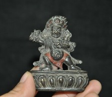 Tibetan Buddhism temple bronze Mahakala Wrathful Deity Buddha Statue Pendant