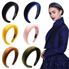 Women Thick Sponge Hair Hoop Solid Color Wide Headband Autumn Winter Headwear
