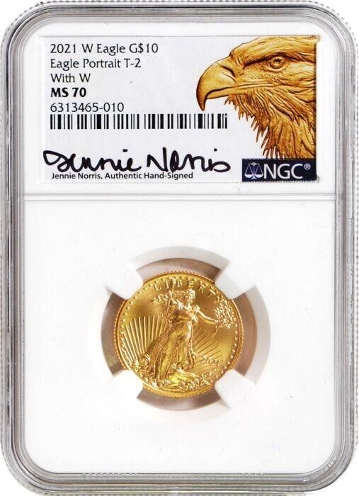 2021-w $10 Type 2 Gold Eagle NGC MS70 2021-w $10 Type 2 Gold Eagle NGC MS70