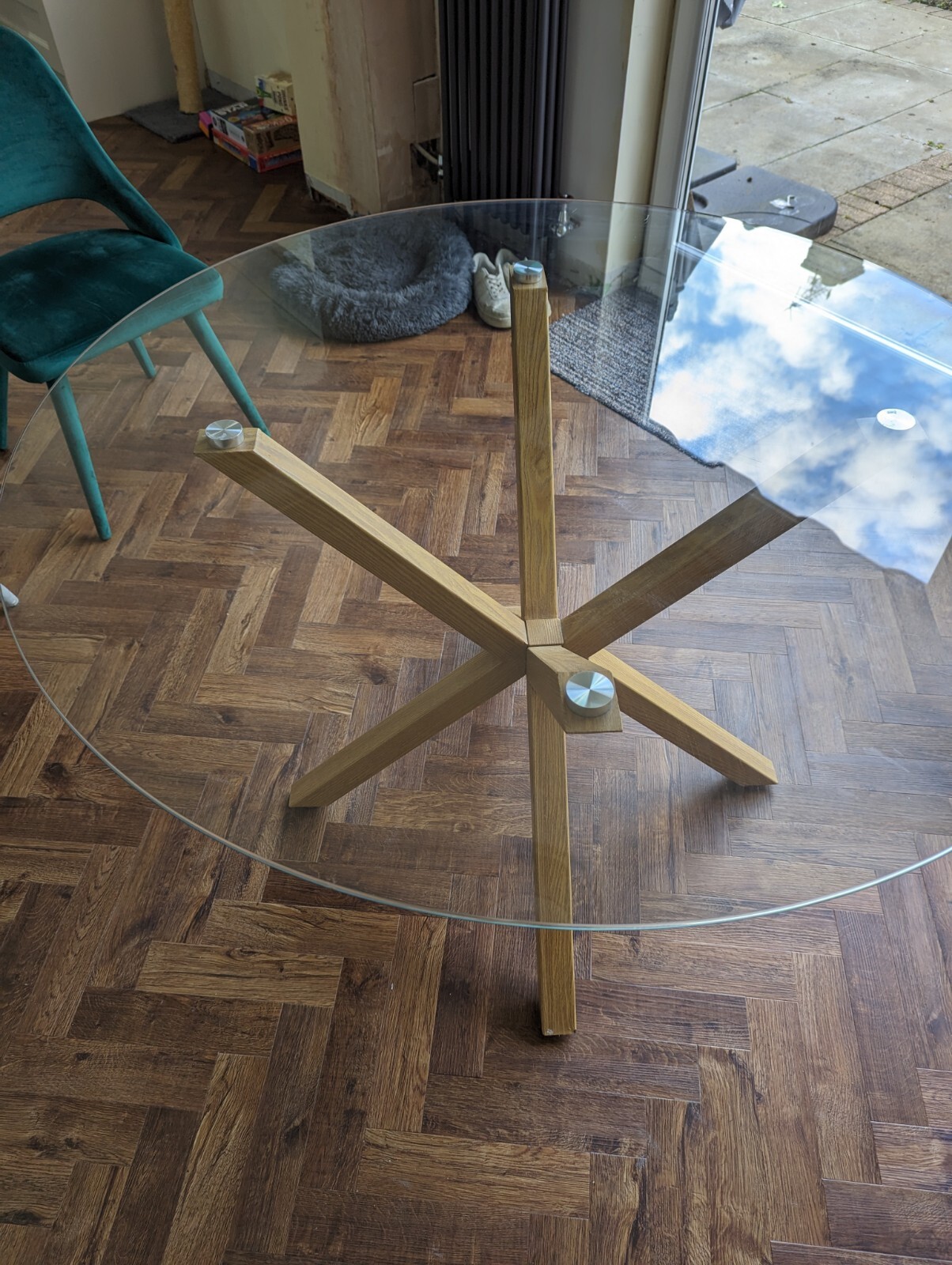 Round Glass Dining Table eBay
