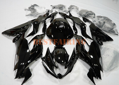 Glossy Black Fairing Kit w/Tank Cover For Kawasaki Ninja ZX6R 2019-2023 ZX636 22