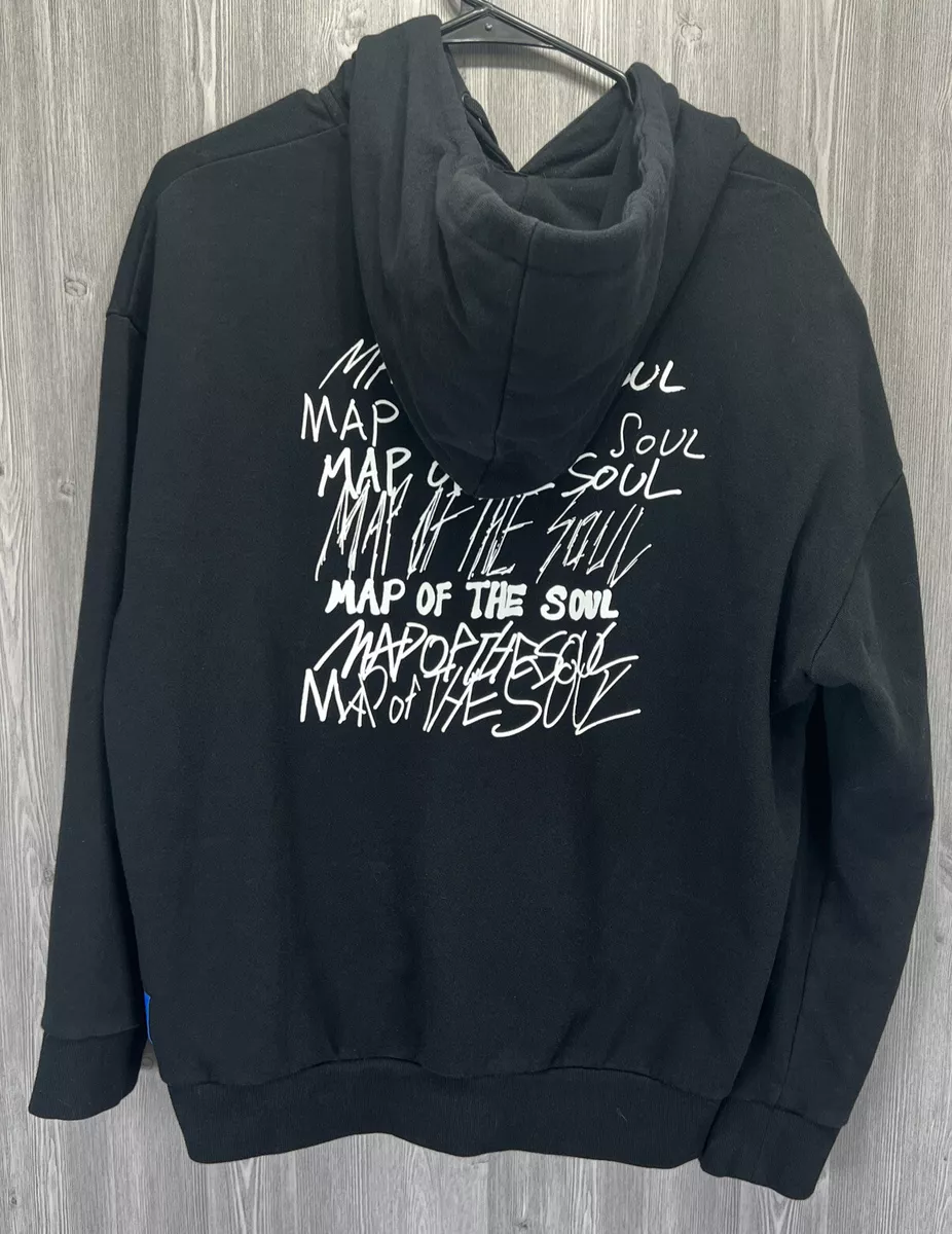 BTS MAP OF THE SOUL TOUR OFFICIAL MERCH BLACK PULLOVER HOODIE Women’s Size L