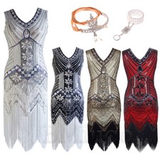 1920s Flapper Dress Great Gatsby Beads Sequins Fringe Dresses 20s Party Dresses