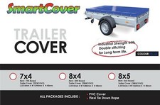 TRAILER COVER - HEAVY DUTY WATERPROOF VINYL - BLUE - 4 feet x 3 feet with CORD