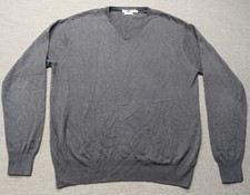 Peter Millar V Neck Sweater Men's Large Silk Cashmere Blend Gray