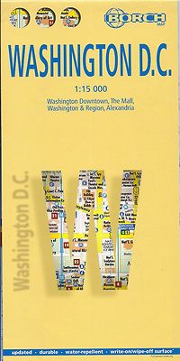 Street Map of Washington D.C., DC, Laminated & Folded by Borch Maps