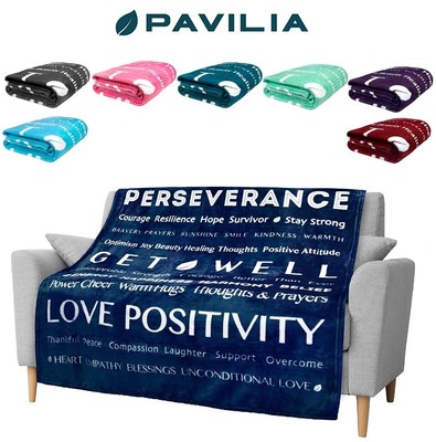 Healing Thoughts Throw Blanket Message Prayer Warm Hug Get Well Gift for Patient