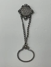 Rare Estate Victorian Period Germany 800 Silver Chatelaine to hold Ball of Yarn