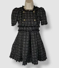 Bardot Junior Girl's Black Sparkle Brielle Boucle Dress Size 12