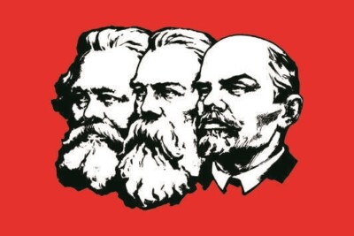 Aufkleber Marx-Engels-Lenin Flagge Fahne 8 x 5 cm Autoaufkleber Sticker