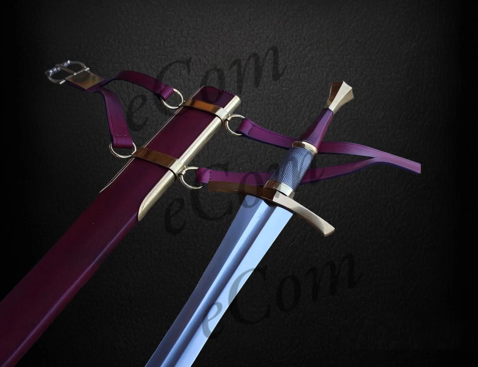 Espada vikinga afilada/lista para la batalla de acero al carbono forjada a mano Foto 4 de 4