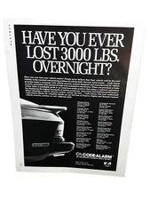 1987 Code Alarm Car Alarms Original Vintage Print Ad 80s