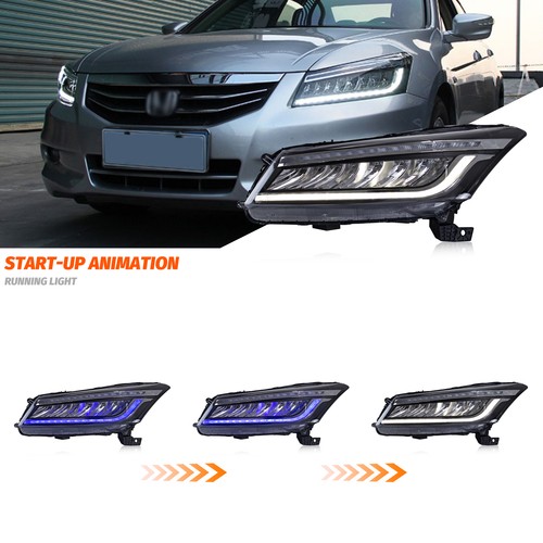 LED Headlight For Honda Accord 8TH GEN 2008-2012 Sequential Front Lamps - Picture 3 of 5