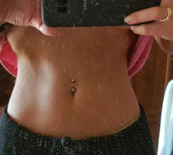 Cubic Zirconia Navel Ring-Surgical Steel Belly Button Ring Body Piercing Jewelry - Image 4 of 4