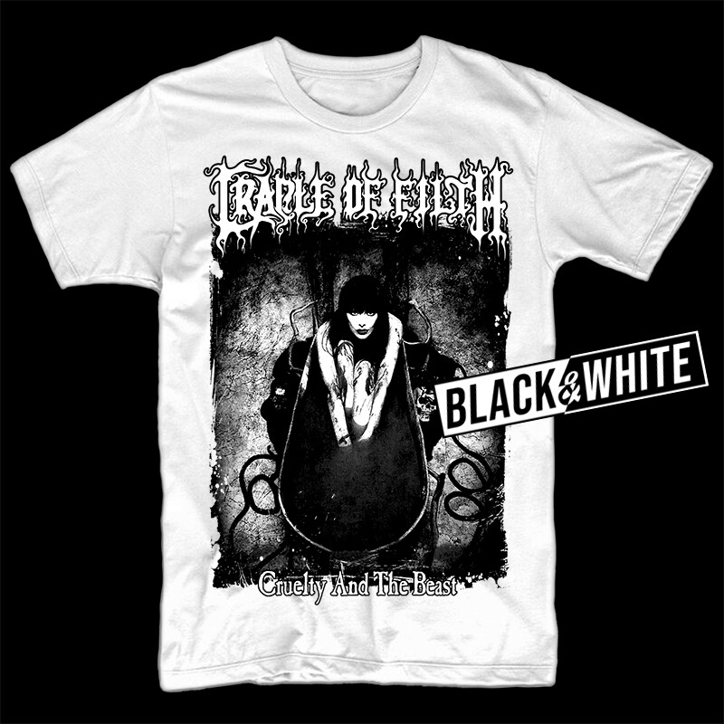 THE BEAST T-Shirt β (BLACK×WHITE) Cradle Of Filth Cruelty And The Beast Tshirt BLACK WHITE