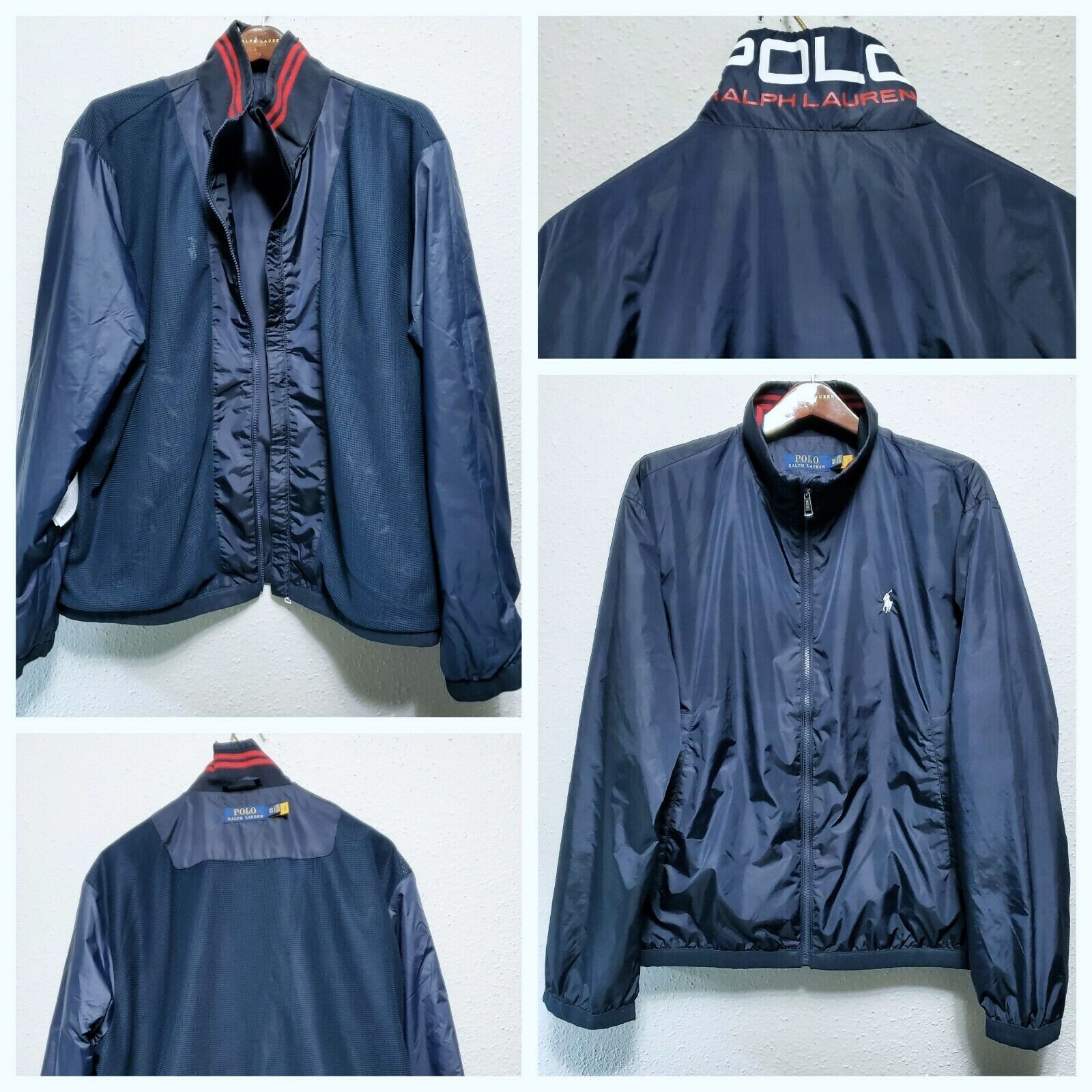 POLO RALPH LAUREN UOMO BIG&TALL GIACCA A VENTO IMPACCHETTABILE FULL ZIP PONY JACKET:1XB