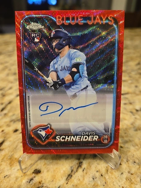 2024 Topps Chrome Update DAVIS SCHNEIDER AUTO Red Refractors Rookie Card #1/5