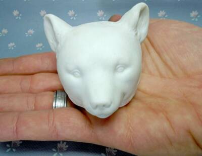 Bears head German bisque porcelain, antique porcelain bottle stoper head, Candy