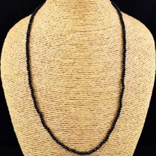 40.00 Cts Natural Black Spinel Round Shape Faceted Beads Necklace NK-46E258