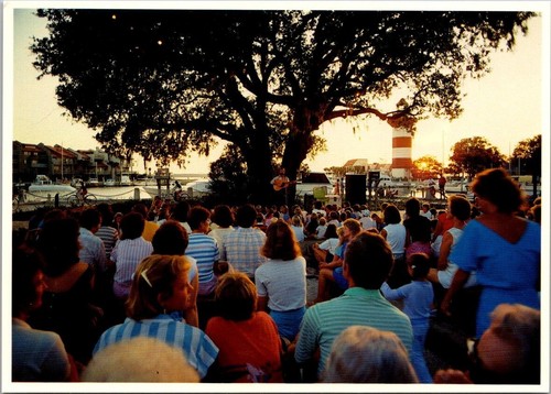 Hilton Head Island SC Beach Liberty Oak Sea Pines Plantage Bühne Postkarte 2000