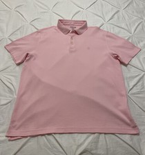 IZOD Men  s Polo Shirt Large Pink Short Sleeve; EUC 