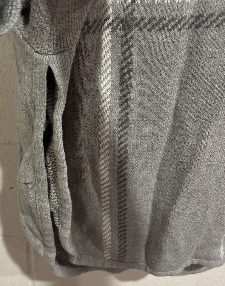 LOFT Suéter Feminino Poncho Pulôver Cinza Xadrez Gola Capuz Manga Dolman Tamanho M/G - Imagem 4 de 4