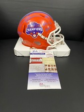 TRAVIS ETIENNE Signed Championship Mini Helmet CLEMSON  JSA  SD 93931 INSCRIBED!