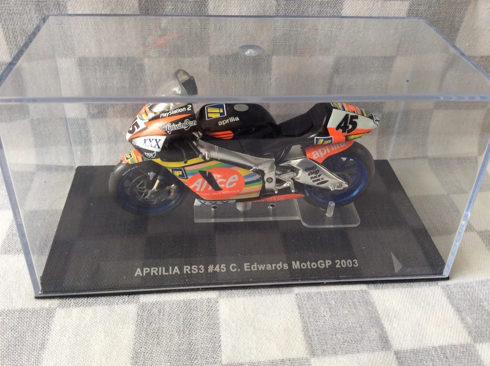 1:24 IXO RB074 APRILIA RS3 # 45 COLIN EDWARDS MOTO GP 2003 RARE BIKE  - Image 3 of 4