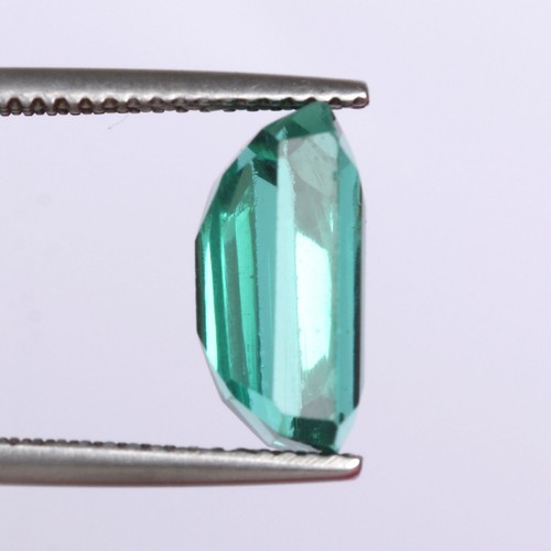 13 Carat Emerald Cut Dark Green Color Lab Created Amethyst Gemstone For Signet - Picture 3 of 5