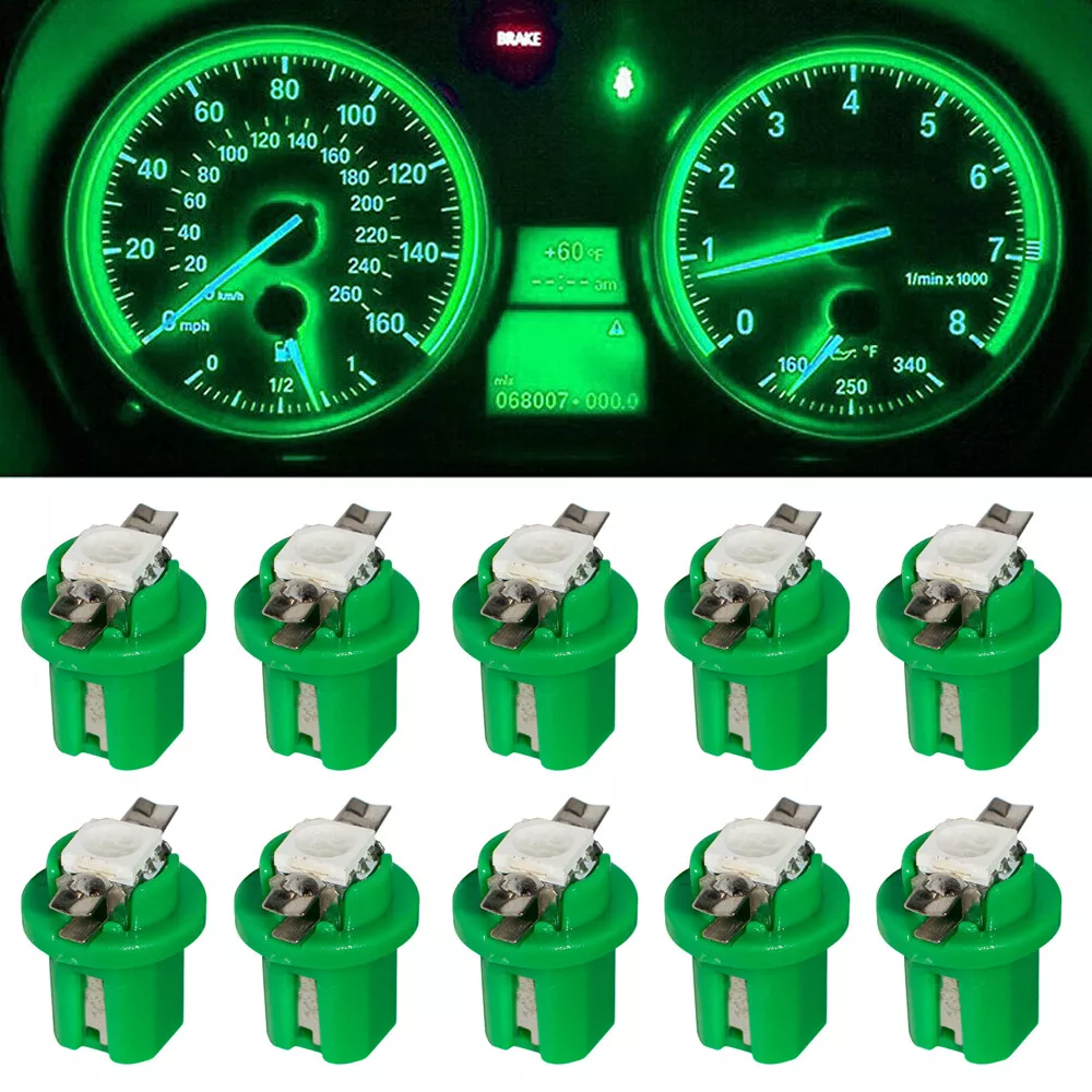 Bombilla T5 LED 2 SMD T5 Dashboard Coche Verde 12V