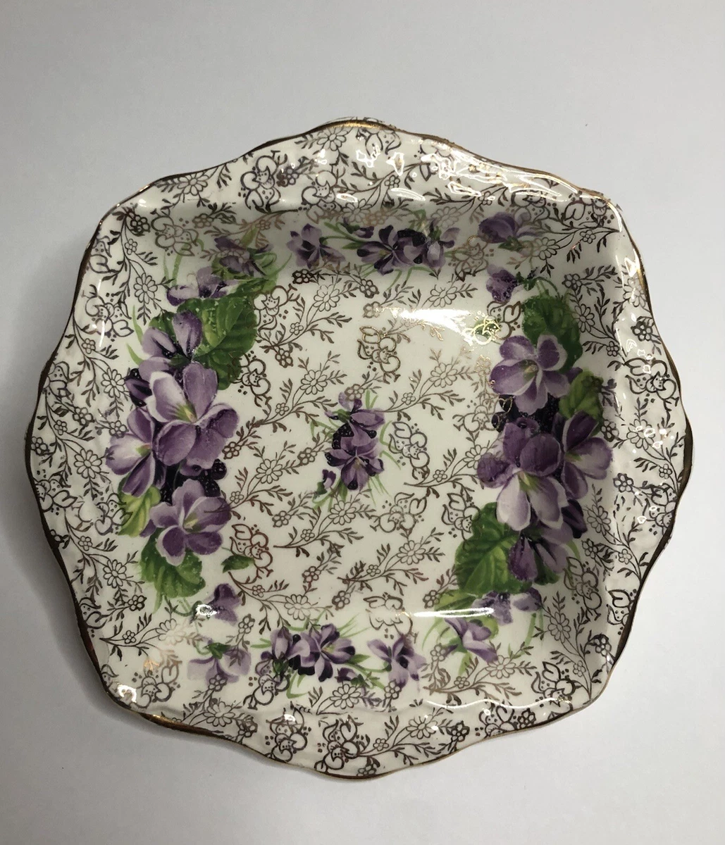 James Kent Ltd Longton England Vintage Violet Chintz 6.5