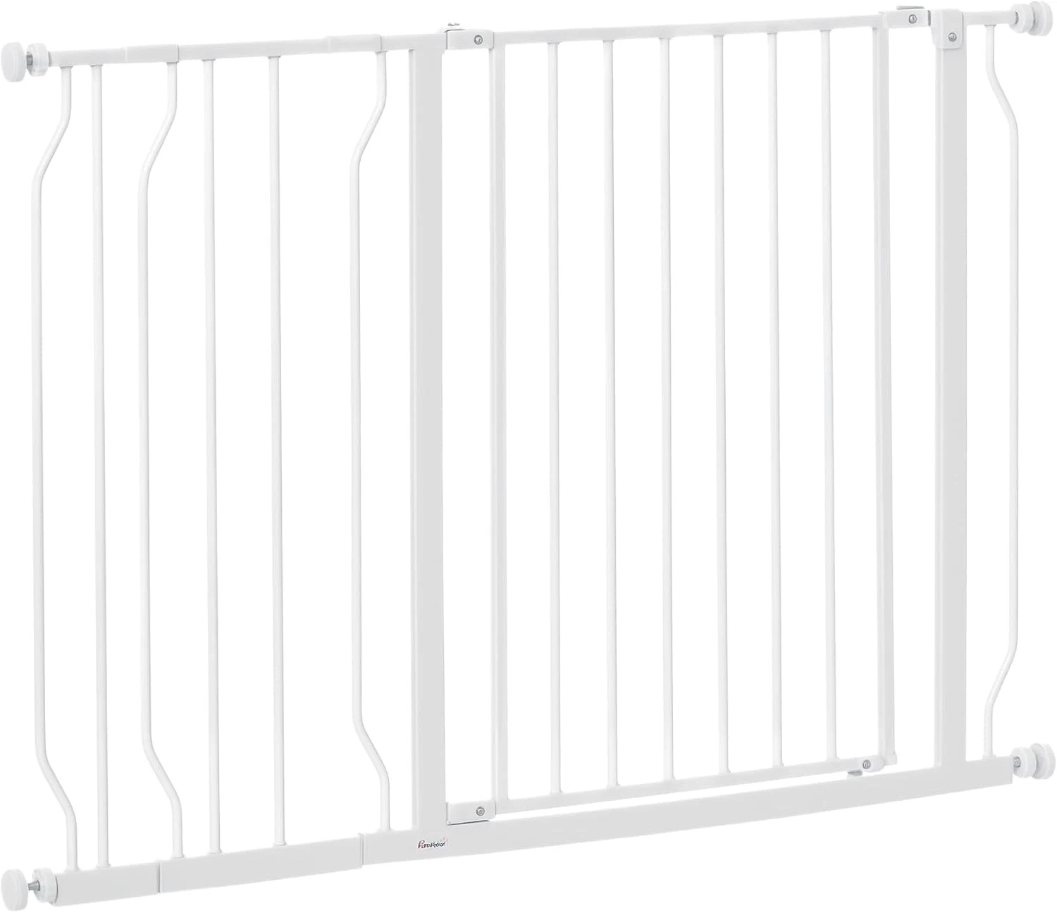 Pawhut Dog Gate Wide Stair Gate W/ Door Pressure Fit Pets Barrier for Doorway, H