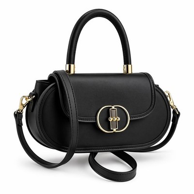 Schicke strukturierte Damen Handtasche - schwarz, weiß oder camel - Schultergurt & Griff