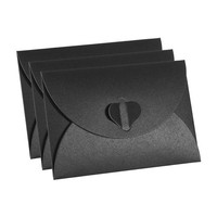 12Pack Geschenkkarten UmschläGe Herzform Spange Geschenk Kartenhalter Schwarz