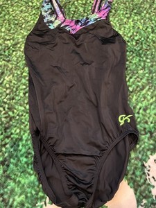 GK Elite Girls' Sleeveless Gymnastics Leotard Black AS Leotards & Unitards