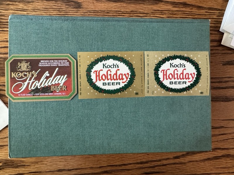 3 Fred Koch Brewery Holiday Christmas Beer Bottle Labels Unused Xmas In July!