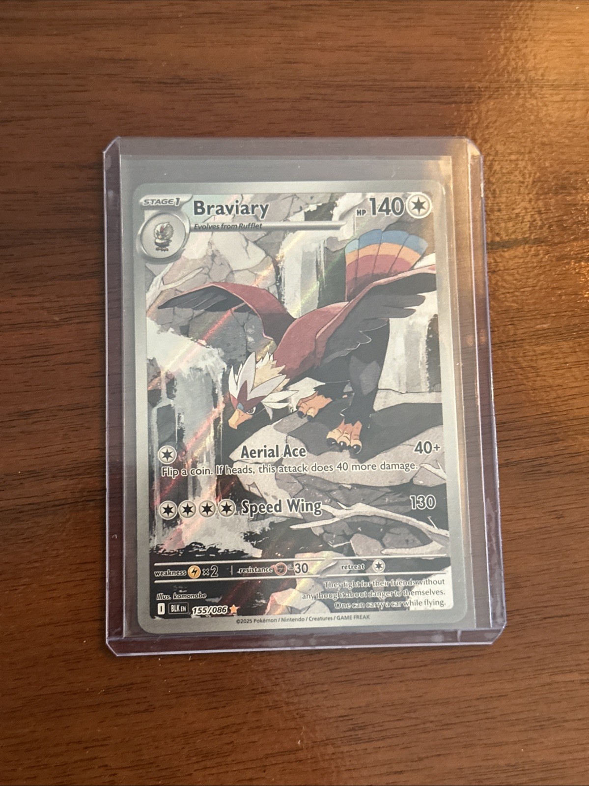 Pokemon - Braviary - 155/086 - SV Black Bolt - Illustration Rare