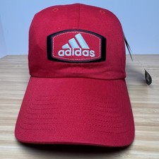 Adidas Baseball Cap Dad Hat Adjustable Embroidered Logo Strapback Red Black OS