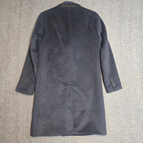 Abercrombie & Fitch Coat XS Men’s Heavy Navy Blue Button Wool Rain Trench coat - Picture 7 of 9