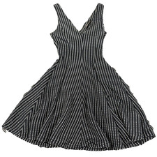 ZARA Woman Dress XS Maxi Black with White, Buttons Lined 9775/241/800 RN77302