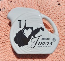 Fiestaware I Love Fiesta Mini Disk Pitcher Homer Laughlin In White