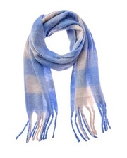 La Fiorentina Fringe Plush Scarf Women's Blue