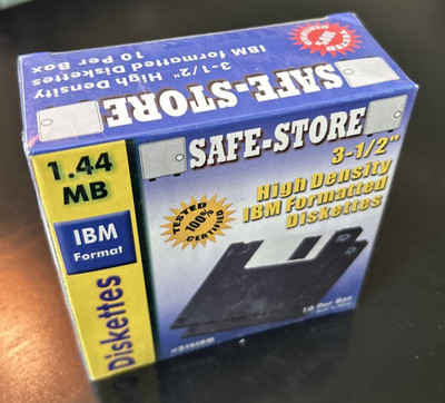 Safe-Store 3.5'' High Density IBM Formatted Diskettes (1.44Mb)