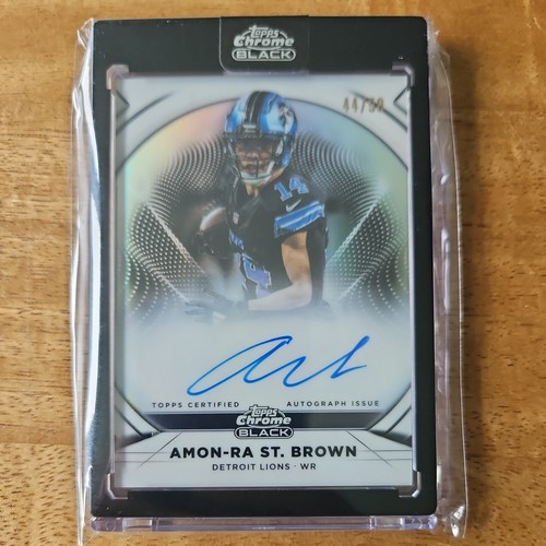 Topps 2025 Chrome Black Football Amon-Ra St. Brown Ivory Auto /50 IA-ASB