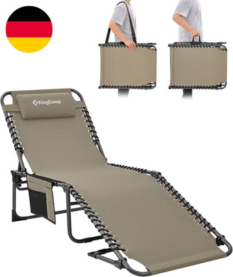 Kingcamp Sonnenliege Klappbar 5-Verstellbarer Rückenlehne Gartenliege Klappbar L