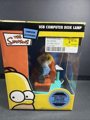 The Simpsons Homer Simpson LED Desk Lamp USB Computer Relaxing Chair NEW in Box